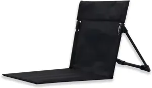 Portable Folding Chair with Backrest, Outdoor Camping Chair for Beach, Garden, Park, Picnic (Black)