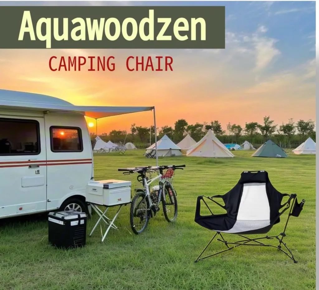 Portable Folding Rocking Chair - Lightweight Outdoor Reclining Chair with Adjustable Backrest - Perfect for Patio, Beach, Camping, and Baby Care