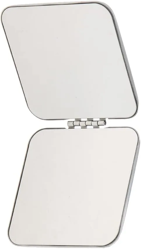 Portable Pocket Mirror Mini Square Pocket Full Stainless Steel Compact Mirror Cosmetic Bag Makeup Magnifying Mirror