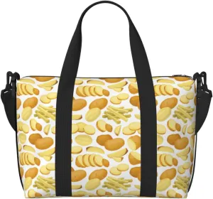 Potato Chips Fries Travel Duffle Bag For Women Men Weekender Overnight Bag Gym Bag For Women, Carry On Airport Bag, Travel Tote Bag With Strap For Gym Travel Business Trips