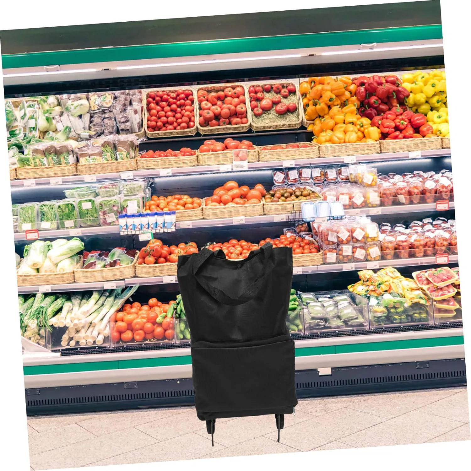 PRETYZOOM Tug Bag Foldable Hand Truck Grocery Tote Bag Large Shopping Bag Portable Dolly Folding Cart Cart with