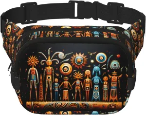 Primitive Totem Printed multifunctional waist bag, unisex trendy messenger bag, travel sports storage bag