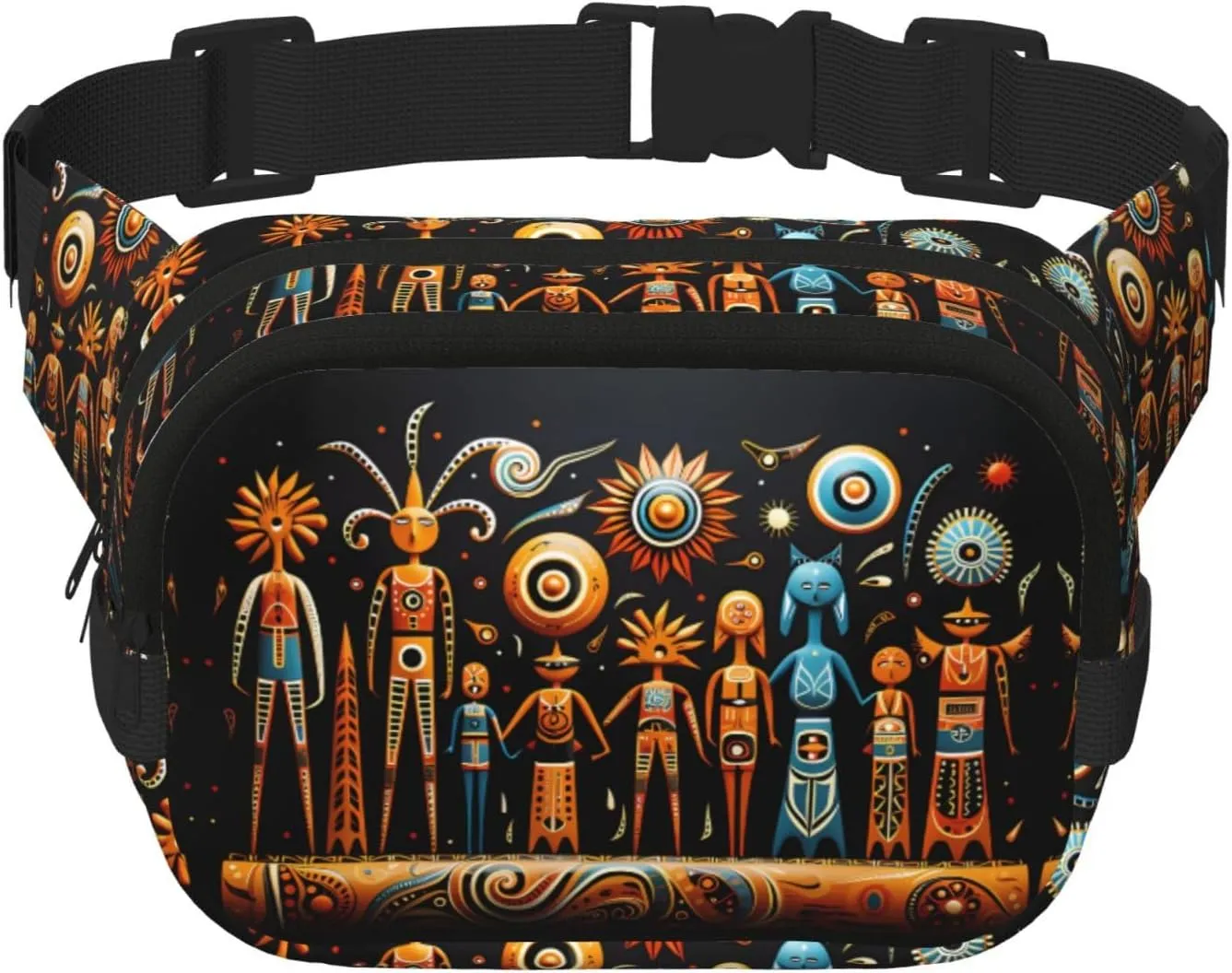 Primitive Totem Printed multifunctional waist bag, unisex trendy messenger bag, travel sports storage bag