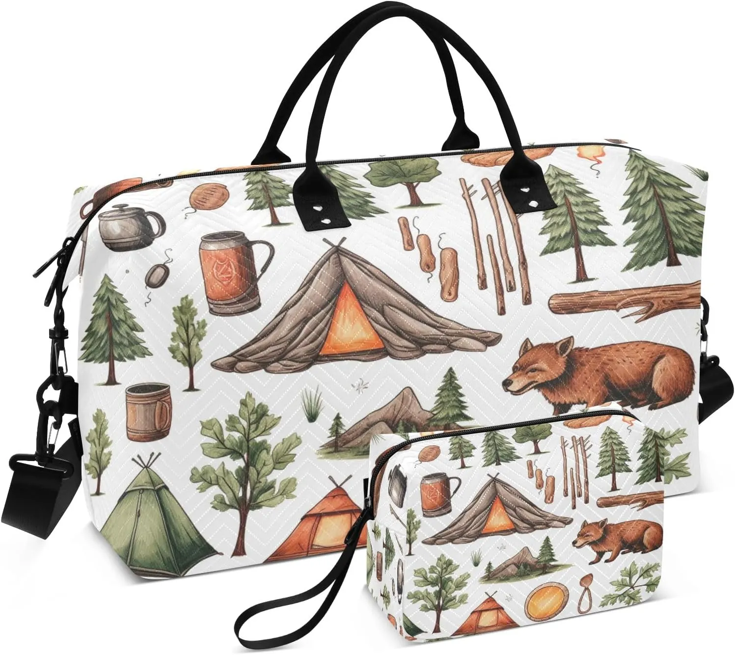 Primitive Tribe Travel Duffel Bags with Toiletry Bag and Adjustable Strap for Travel Gym Yoga