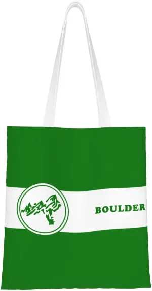 Proposed Flag Of Boulder, Colorado Tote Bag for Women Canvas Shopping Bags Reusable Large Capacity Casual Shoulder Handbags Grocery Bags DIY Gift Bags