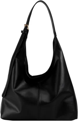 PU Bag Large Capacity Tote Bag Women's Bag Shoulder Bag(Black)