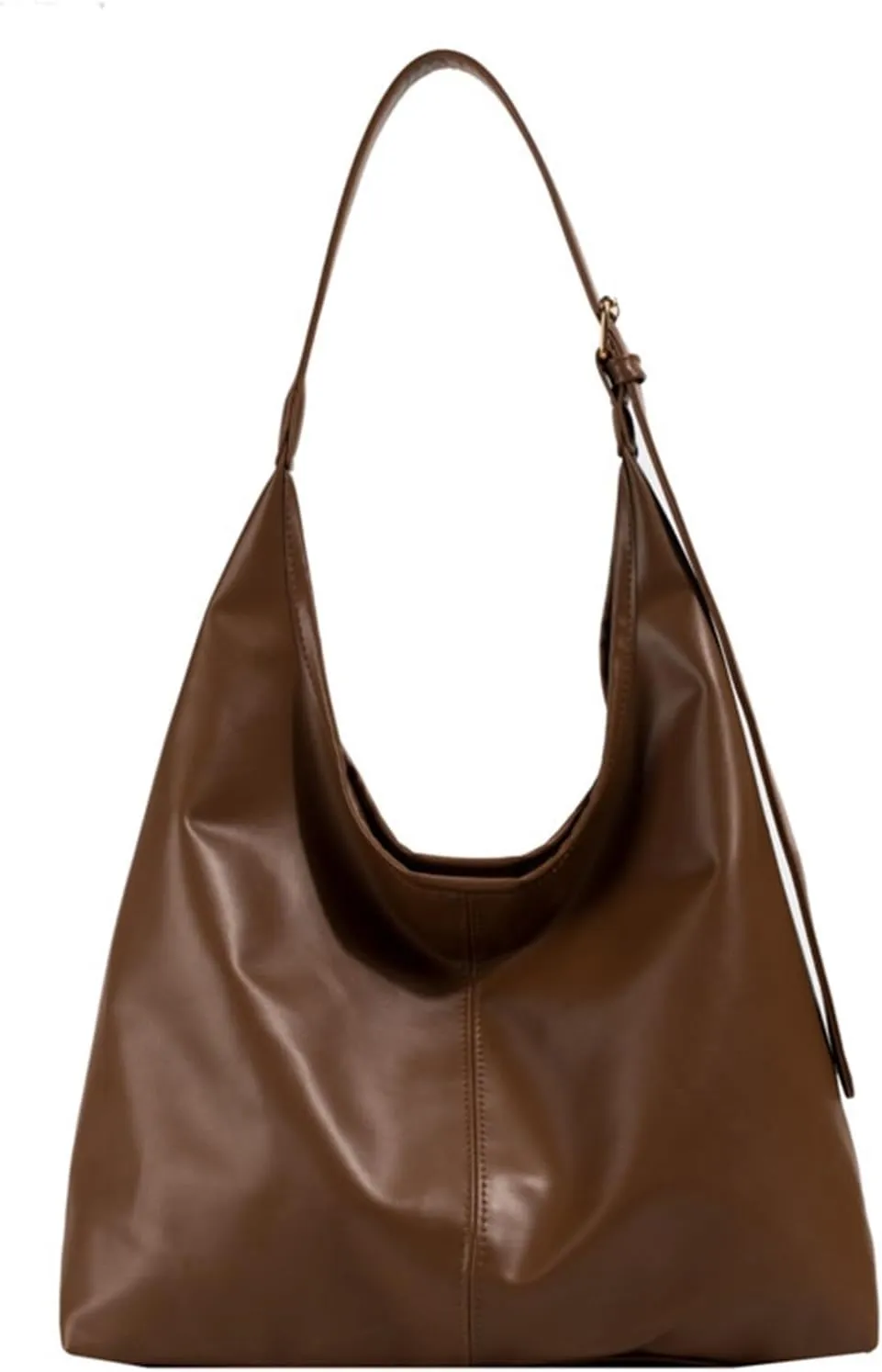 PU Bag Large Capacity Tote Bag Women's Bag Shoulder Bag(Brown)