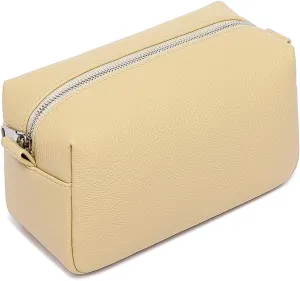 PU leather Organizer Bag Lightweight Cosmetic Bag with Ring Clasp Perfect Travel Makeup Bag for Women (Ground Lotus/PU)