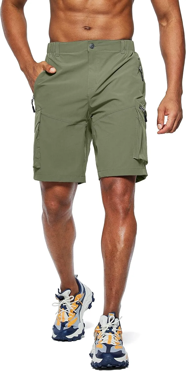 Pudolla Men's Hiking Cargo Shorts Quick Dry Outdoor Travel Shorts for Men with Multi Pocket for Fishing Camping Casual