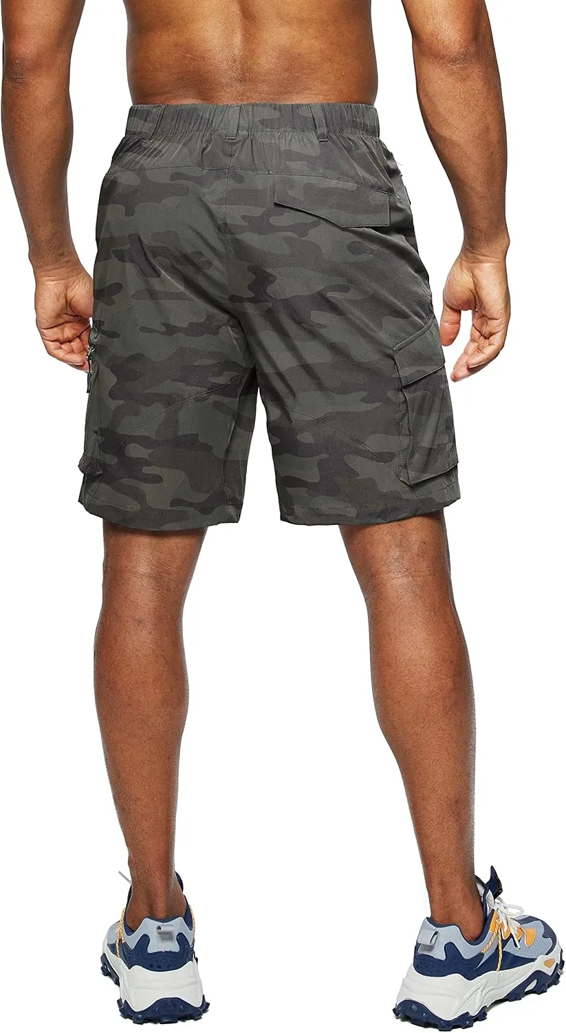 Pudolla Men's Hiking Cargo Shorts Quick Dry Outdoor Travel Shorts for Men with Multi Pocket for Fishing Camping Casual