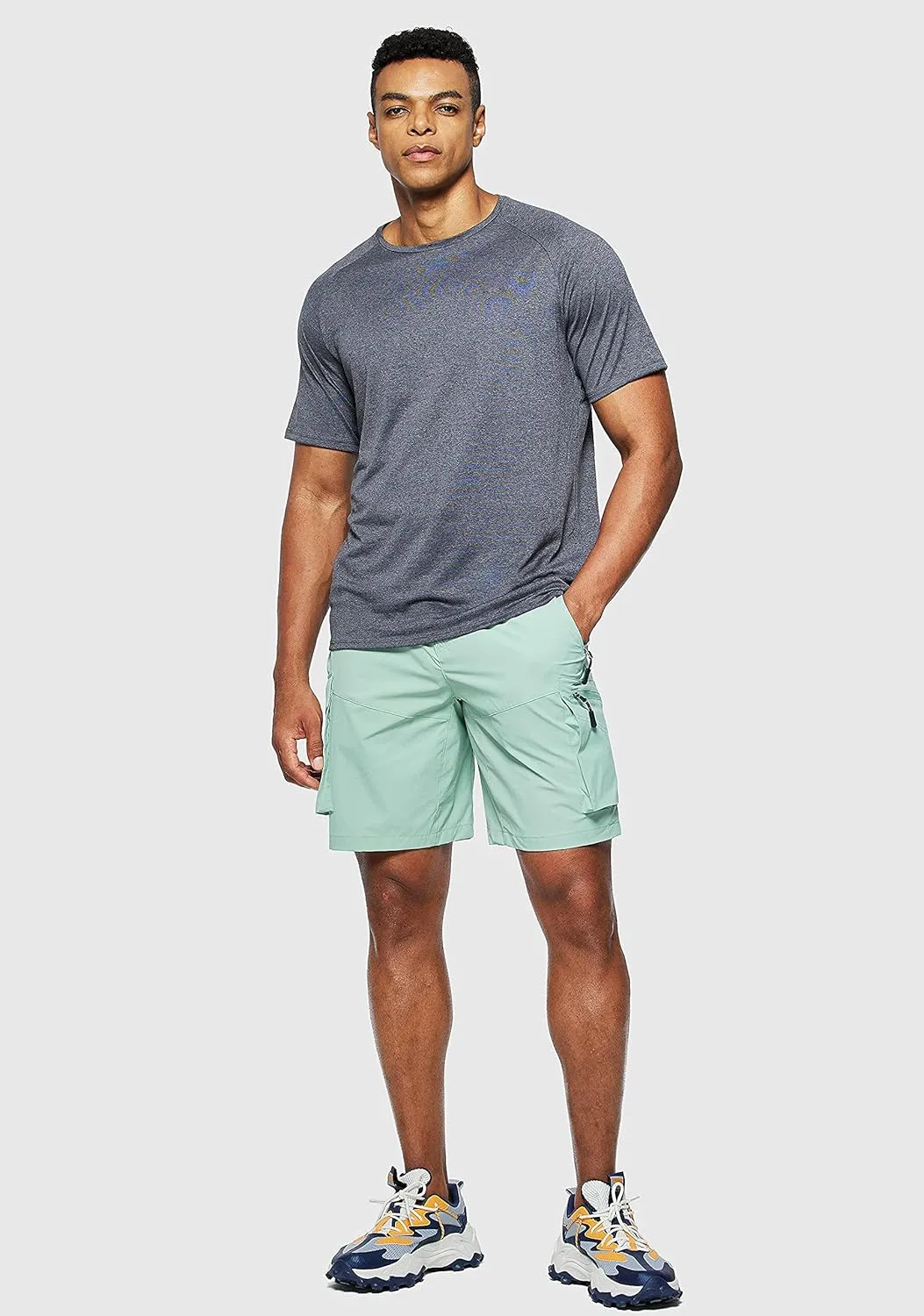 Pudolla Men's Hiking Cargo Shorts Quick Dry Outdoor Travel Shorts for Men with Multi Pocket for Fishing Camping Casual
