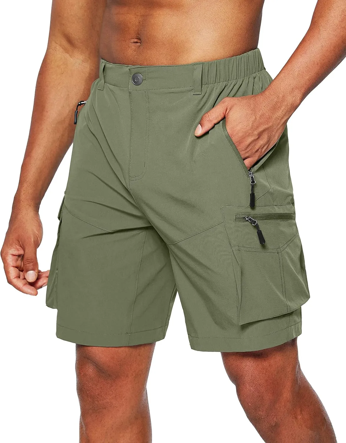 Pudolla Men's Hiking Cargo Shorts Quick Dry Outdoor Travel Shorts for Men with Multi Pocket for Fishing Camping Casual