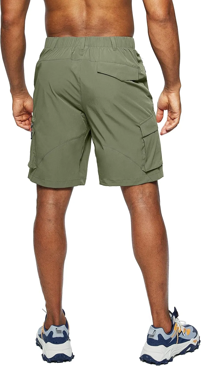 Pudolla Men's Hiking Cargo Shorts Quick Dry Outdoor Travel Shorts for Men with Multi Pocket for Fishing Camping Casual