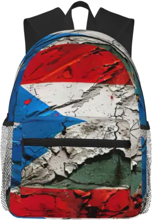 puerto rico wallpaper flag print Lightweight duffel bag, travel hiking daypack, comfortable backpack, sports bag