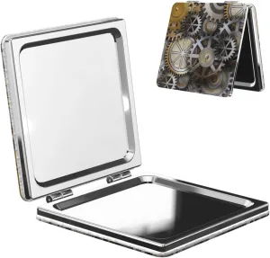 Punk Machine Gear Mini Makeup Mirror Portable Pocket Cosmetic Mirror Folding Compact Mirror