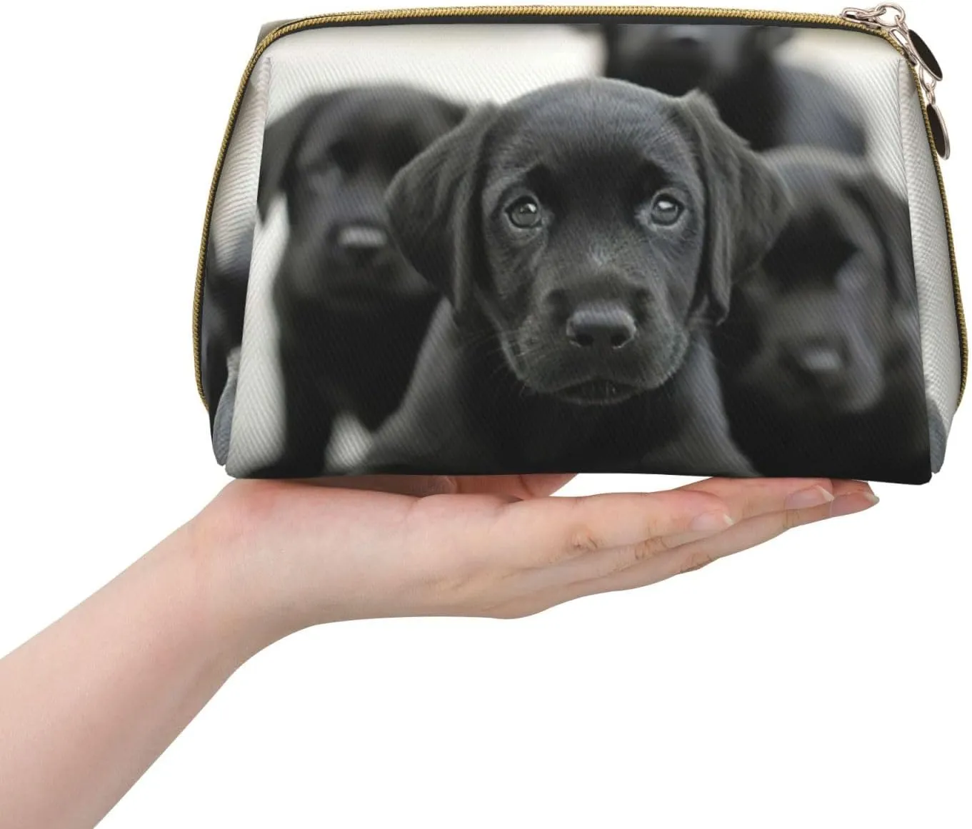 Puppies Dog Toiletry Pouch, Travel-Friendly Makeup Organizer For Makeup Brushes, Lipsticks