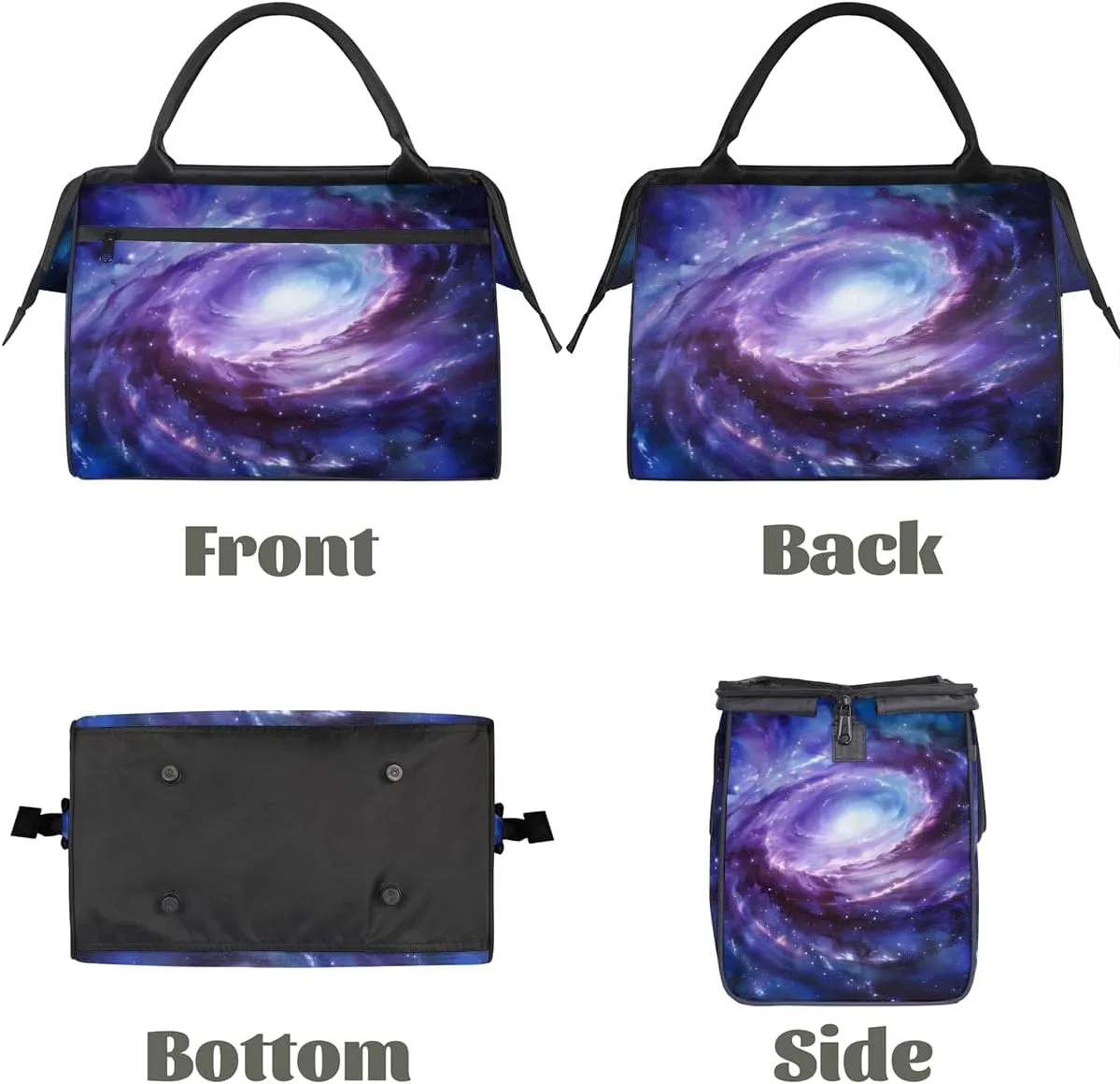 Purple Blue Galaxy Abstract Weekender Overnight Bag for Women Waterproof Carry On Travel Duffle Bags with Pocket Lightweight Sports Gym Tote Bag Large Luggage Workout Personal Item Hospital Bags