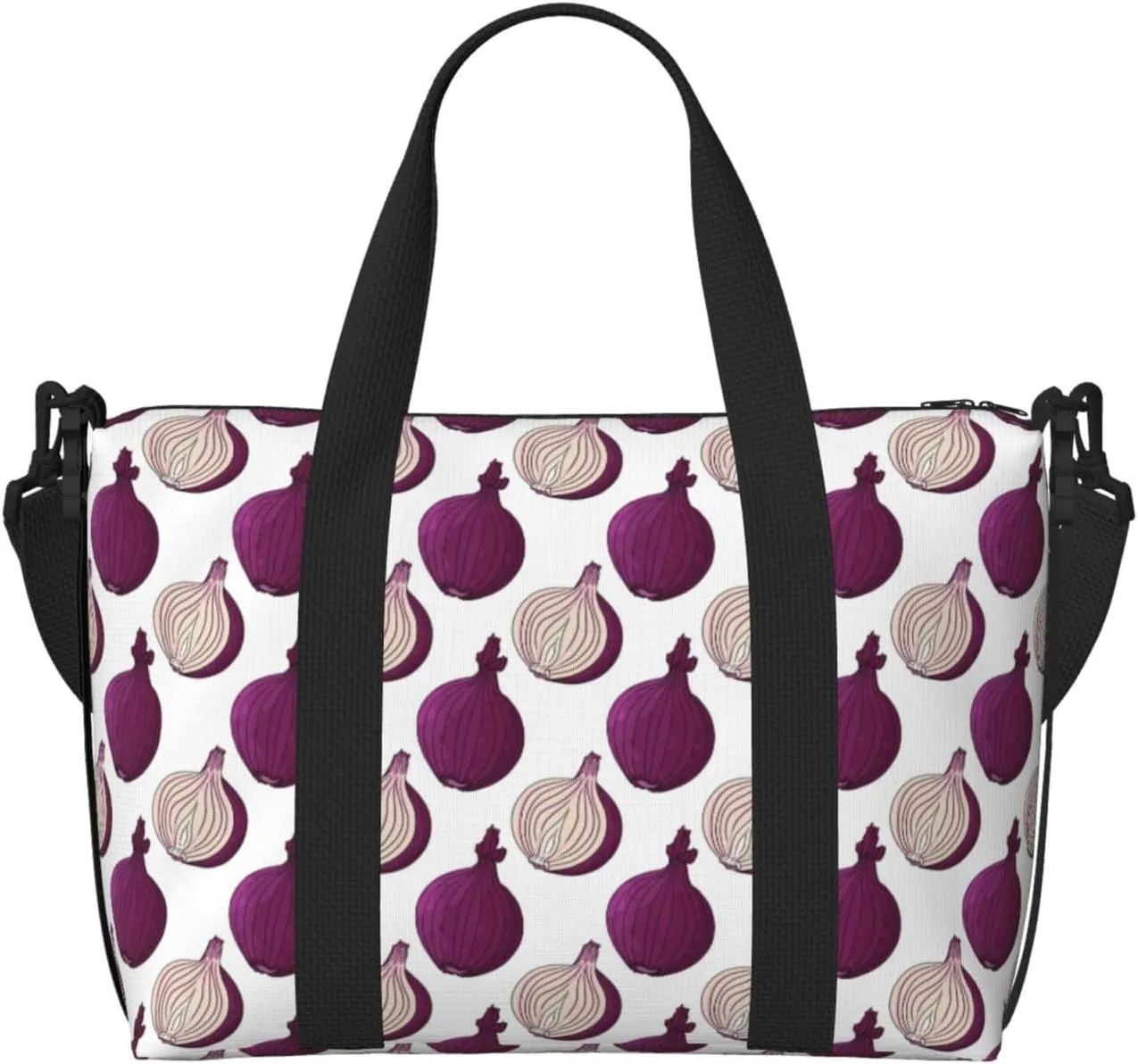 Purple Onion Pattern Travel Duffle Bag For Women Men Weekender Overnight Bag Gym Bag For Women, Carry On Airport Bag, Travel Tote Bag With Strap For Gym Travel Business Trips