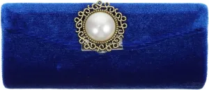 Purse Holder Retro Cloth Lipstick Holder, Travel Lipstick Box Women Lipstick Case with Mirror, Lipstick Storage Container for Purse Handbag (Blue) Jewelry Stand