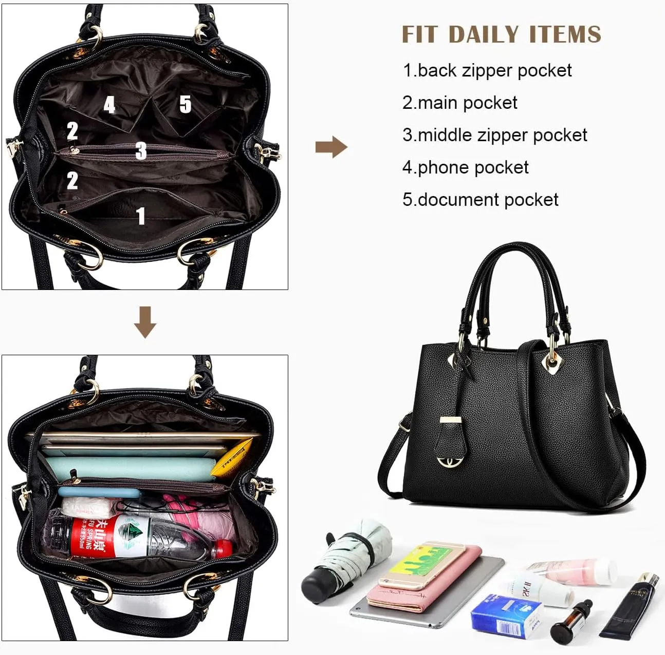 Purses and Handbags for Women Satchel Fashion Ladies Top Handle Shoulder Tote Bags