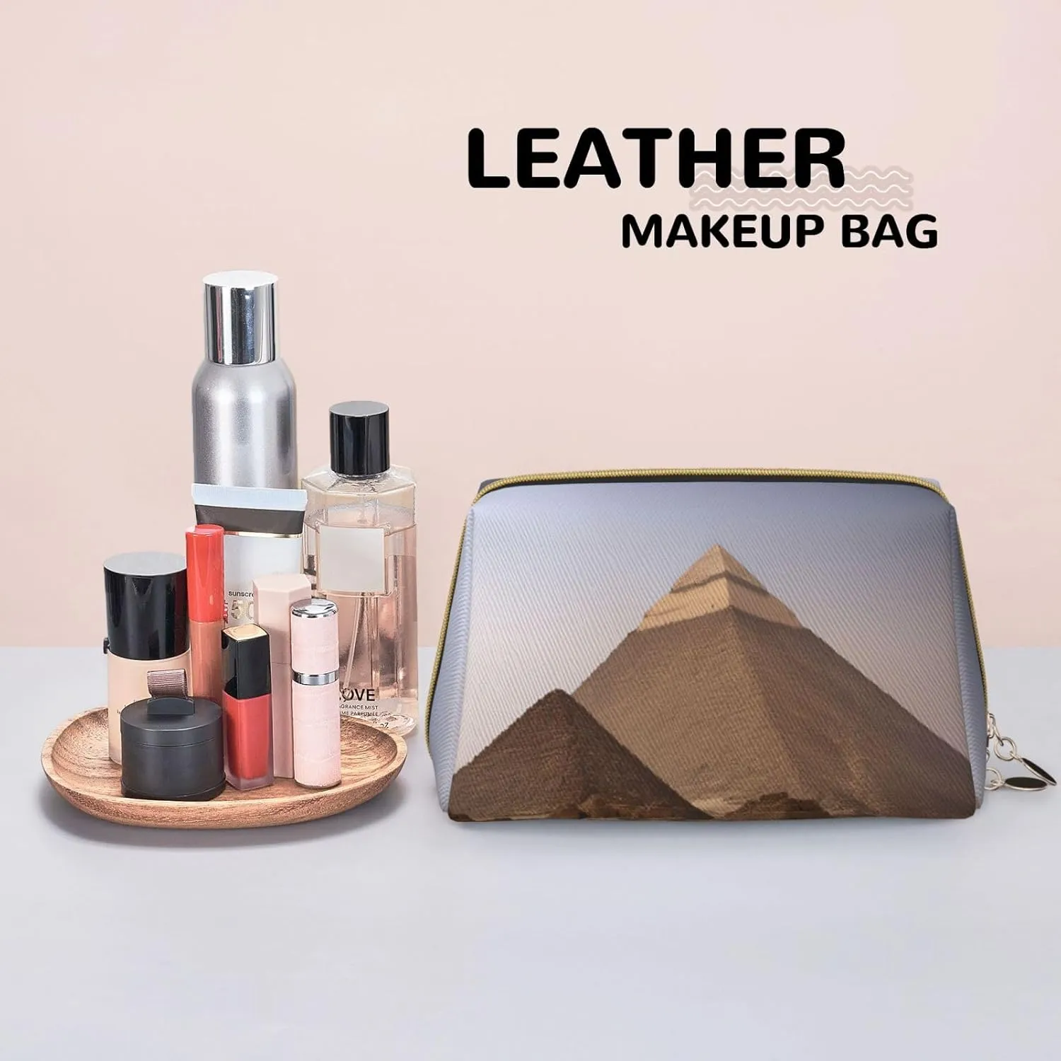 Pyramids Of Egypt Toiletry Travel Bag, Portable Cosmetic Organizer For Women, On-The-Go