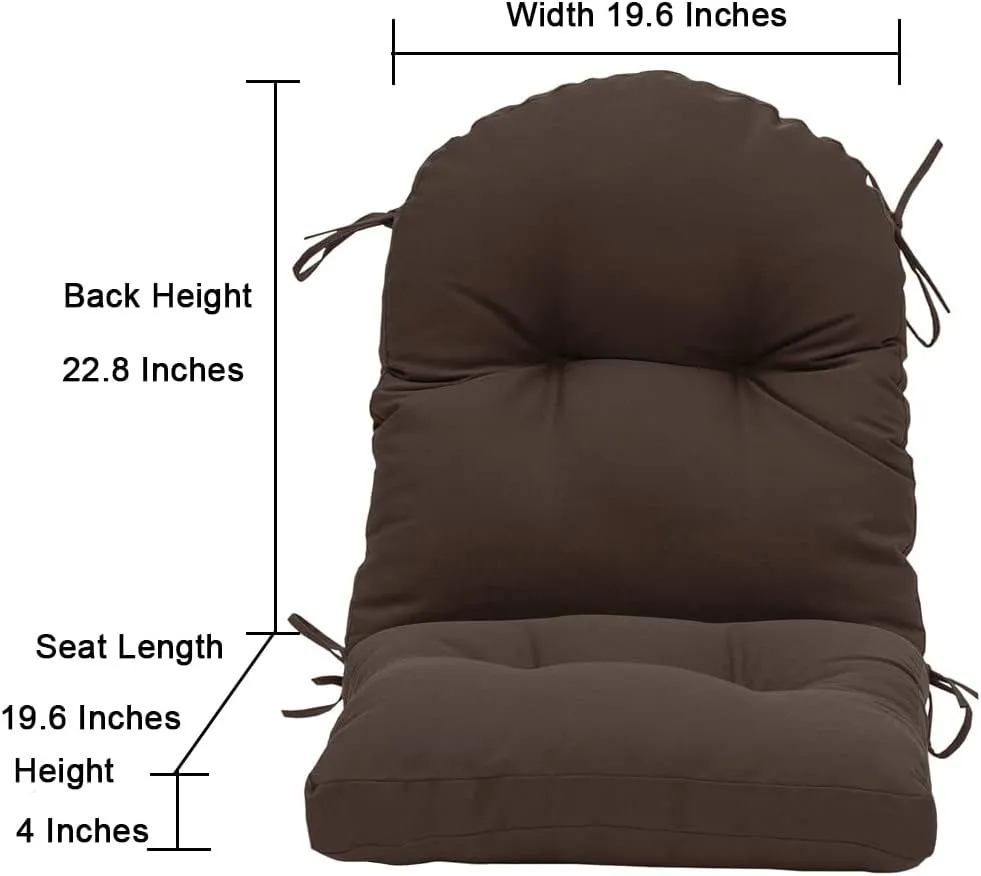QILLOWAY Indoor Outdoor Seat Back Chair Pads Tufted Cushion, Spring/Summer Seasonal Replacement Cushions. (1Count, Coffee)