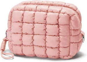 Quilted Makeup Bag Puffy Cosmetic Bag Cute Puffer Travel Toiletry Bag for Women, Small Makeup Pouch for Purse Quilted Cosmetic Pouch for Essentials Toiletries, Gift for Women, Girls