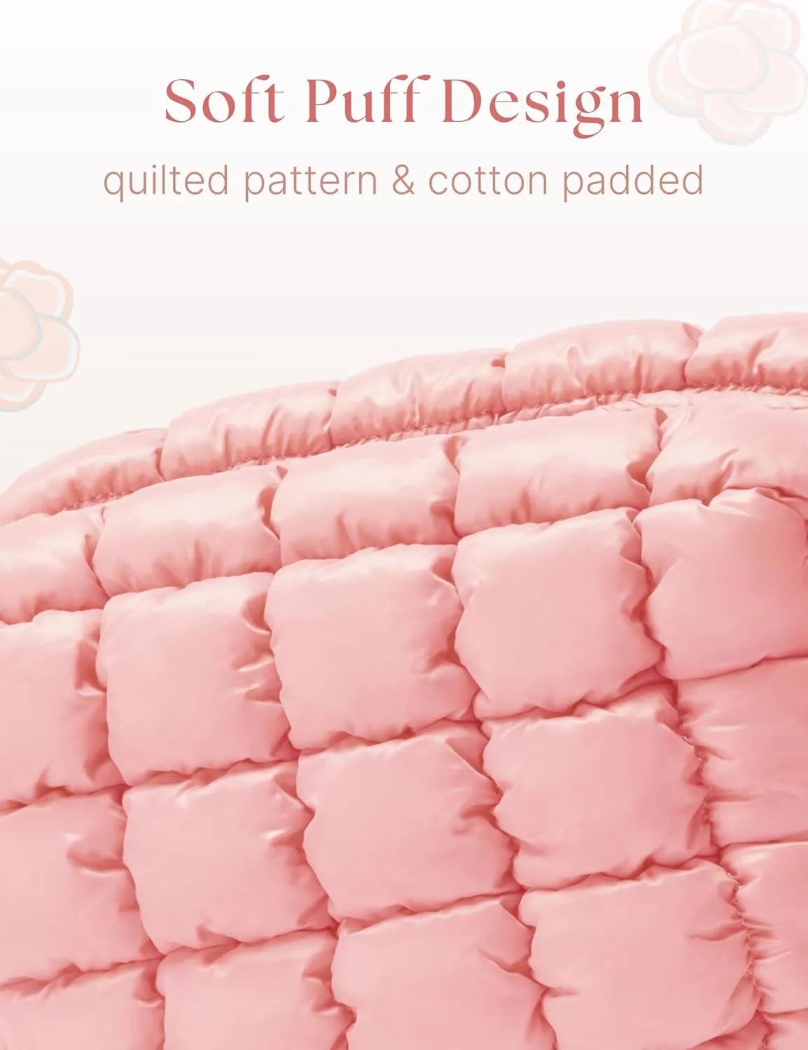 Quilted Makeup Bag Puffy Cosmetic Bag Cute Puffer Travel Toiletry Bag for Women, Small Makeup Pouch for Purse Quilted Cosmetic Pouch for Essentials Toiletries, Gift for Women, Girls