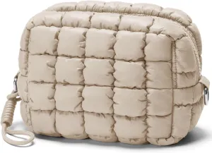 Quilted Makeup Bag Puffy Cosmetic Bag Puffer Travel Toiletry Bag for Women, Small Makeup Pouch for Purse Quilted Cosmetic Pouch for Essentials Toiletries, Gift for Women
