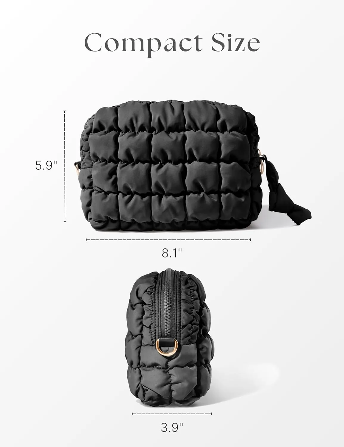 Quilted Makeup Bag Puffy Cosmetic Bag Puffer Travel Toiletry Bag for Women, Small Makeup Pouch for Purse Quilted Cosmetic Pouch for Essentials Toiletries, Gift for Women