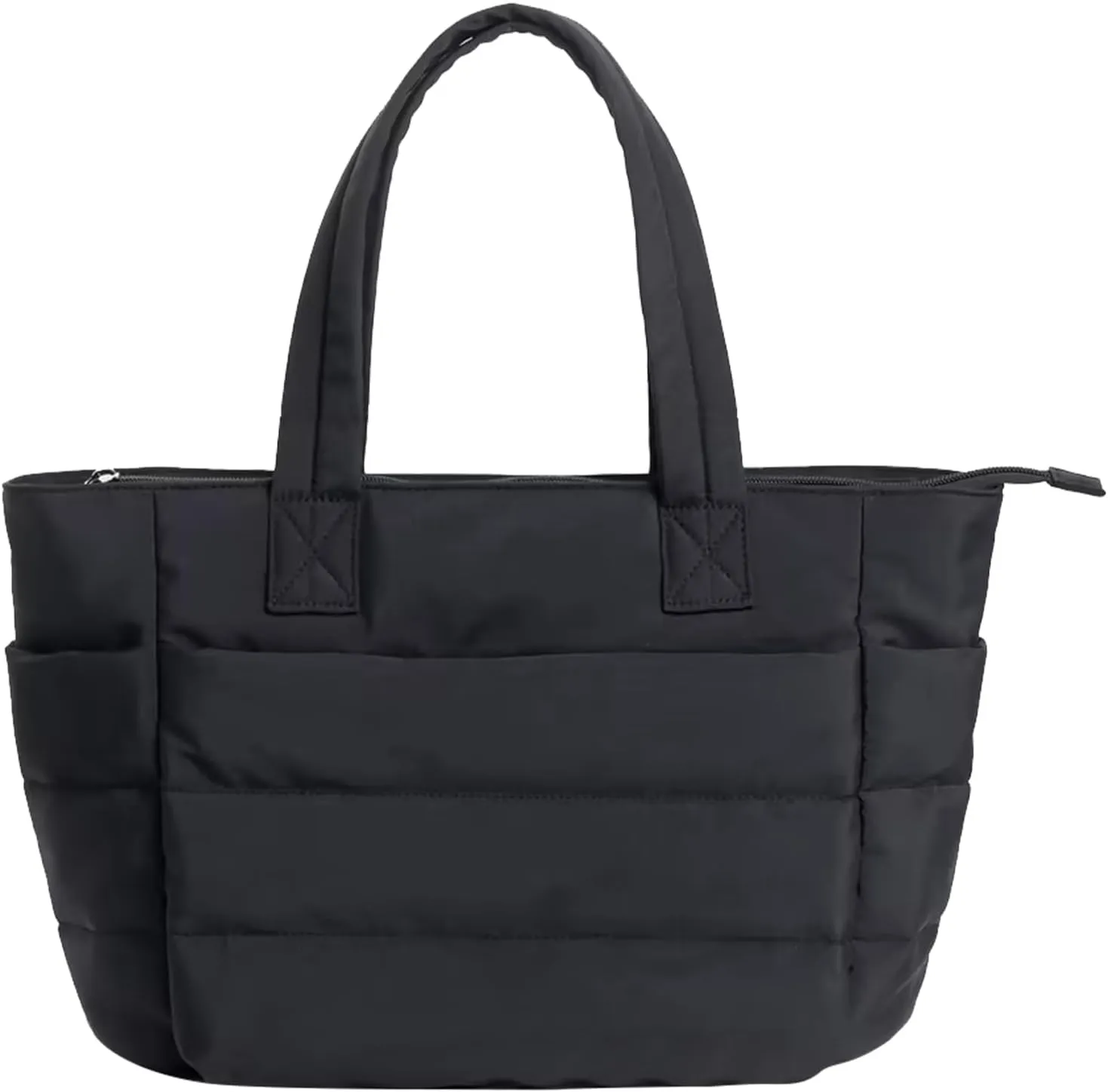 Quilted Tote Bag for Women, Lightweight Puffy Work Bag with Compartment, Quilted Shoulder Bag with Multi Pockets