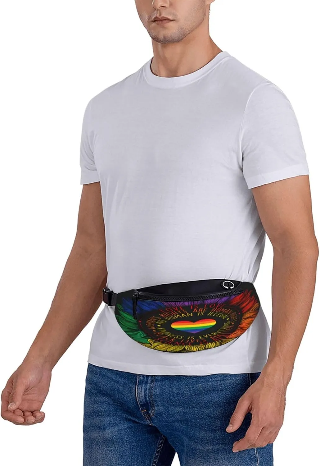 Rainbow Lipss Pride Gay Lesbian Lgbt Waist Packs Unisex Adjustable Shoulder Strap Messenger Bag Sports Travel Running Leisure Waist Bag