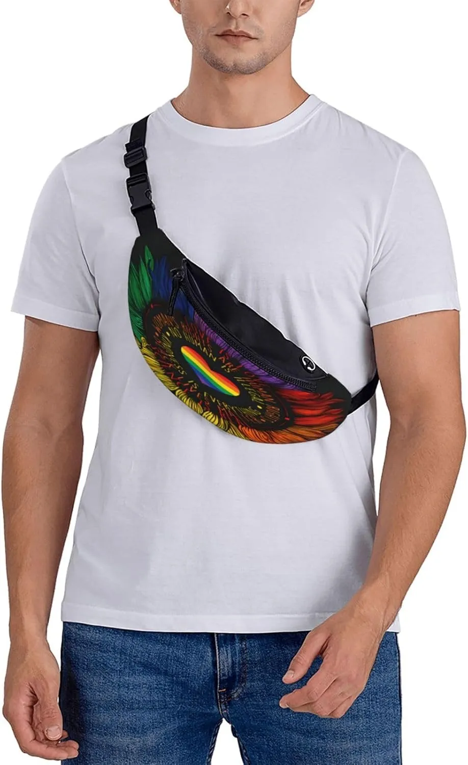Rainbow Lipss Pride Gay Lesbian Lgbt Waist Packs Unisex Adjustable Shoulder Strap Messenger Bag Sports Travel Running Leisure Waist Bag