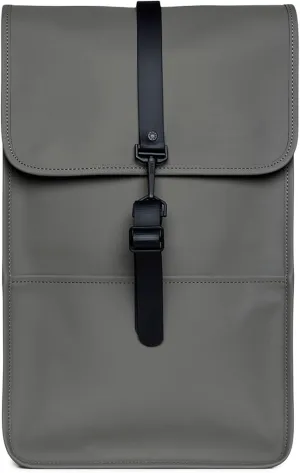RAINS Backpack - Grey Waterproof Minimalist Backpack for Men and Women - 15 Inch Laptop Compartment, Flap Closure, Water Resistant & Water Repellent - 2 Year Warranty