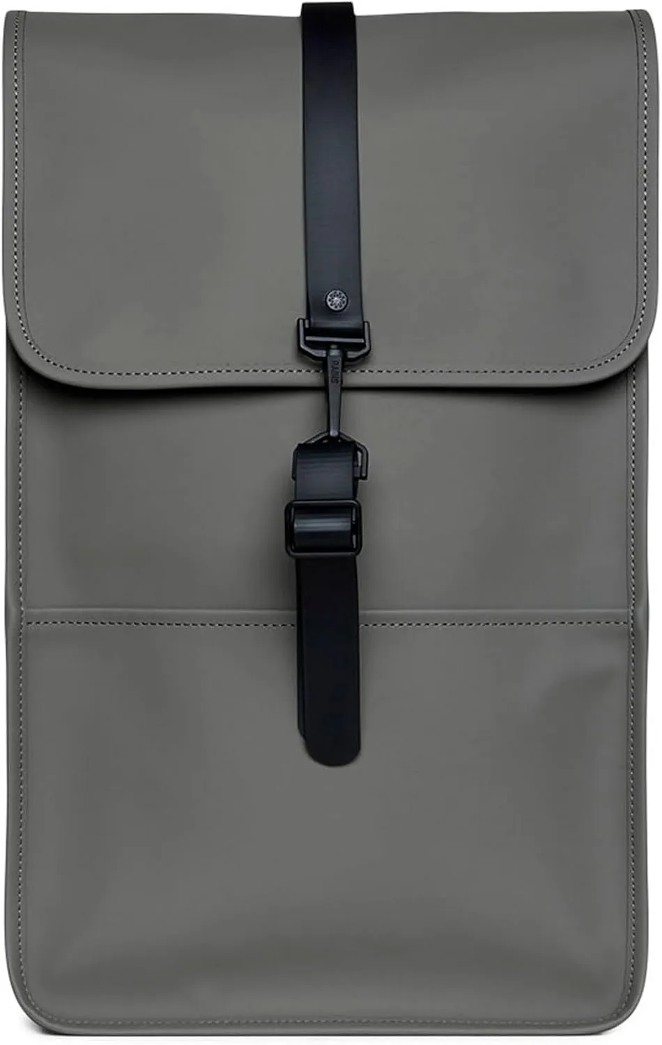 RAINS Backpack - Grey Waterproof Minimalist Backpack for Men and Women - 15 Inch Laptop Compartment, Flap Closure, Water Resistant & Water Repellent - 2 Year Warranty