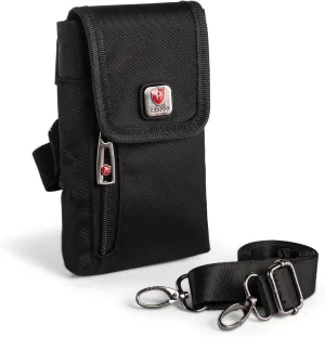 Ranboo Nylon Cell Phone Pouch for Belt, Phone Holster Case with Belt Clip Fits for iPhone 16 Pro Max 16 Plus 15 Pro Max 14 Pro Max 13 Pro Max 12 Pro Max, Arm Bag Crossbody Purse Waist Bag (Black)