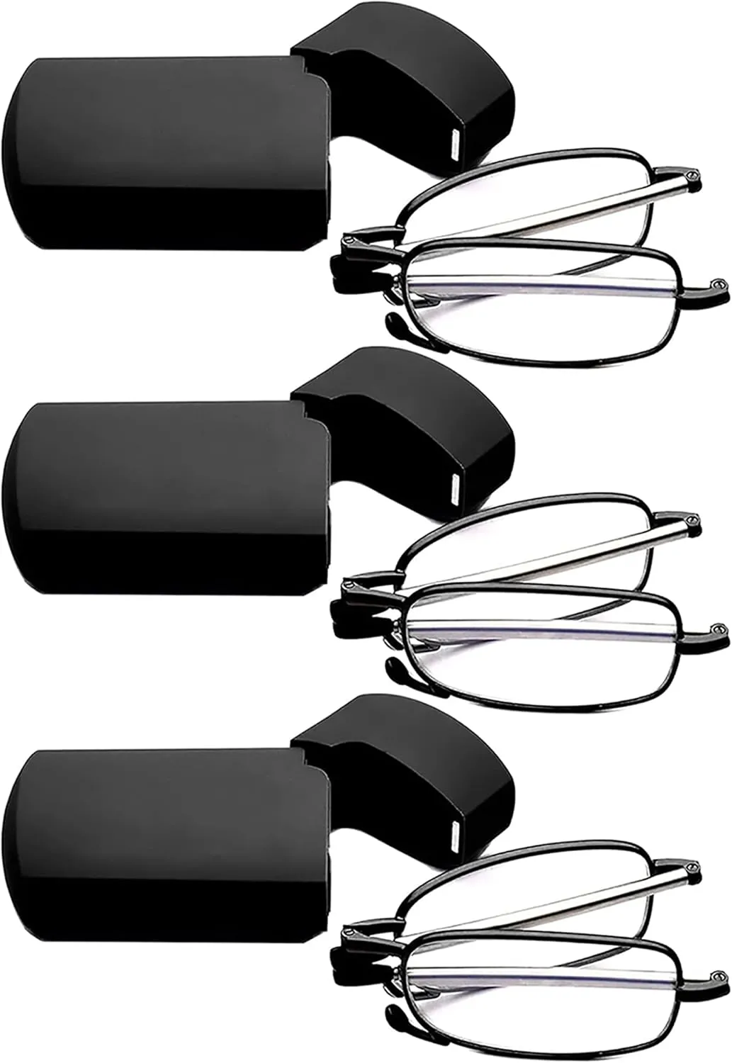 Reading Glasses Men Women, Pocket Wallet Purse Compact Hard Cases Folding Readers, Blue light Glasses Spring Hinge