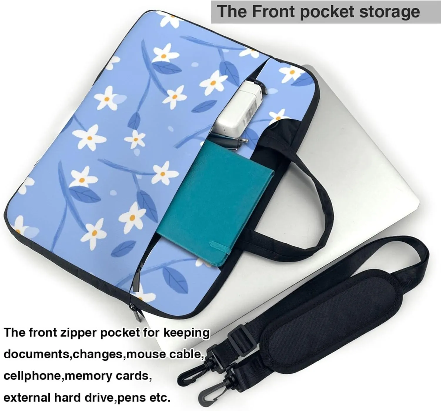 Red Butterfly Laptop Shoulder Bag ​for Men Women, Computer Carrying Case Messenger Bag with Strap