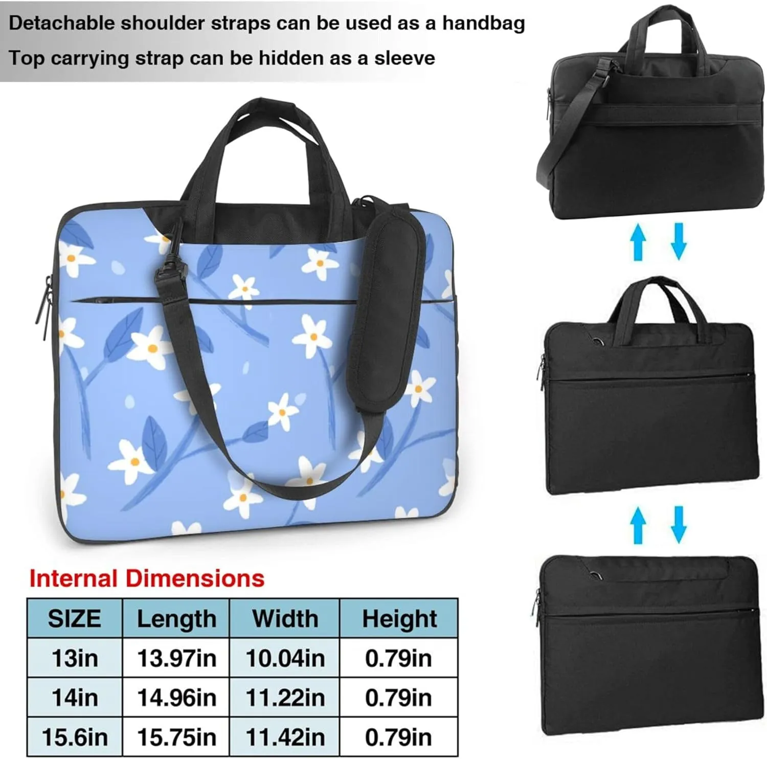 Red Butterfly Laptop Shoulder Bag ​for Men Women, Computer Carrying Case Messenger Bag with Strap