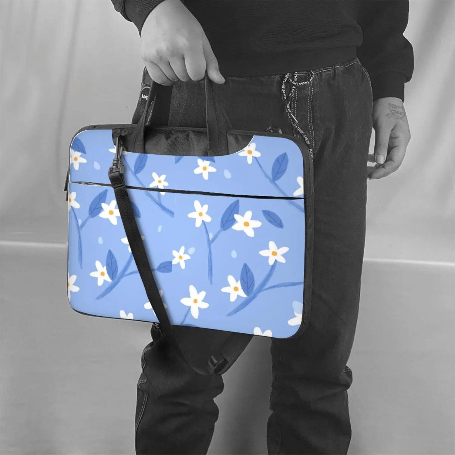 Red Butterfly Laptop Shoulder Bag ​for Men Women, Computer Carrying Case Messenger Bag with Strap