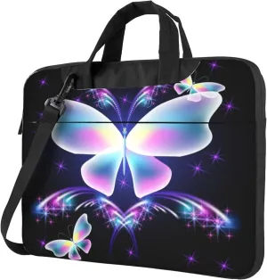 Red Butterfly Laptop Shoulder Bag ​for Men Women, Computer Carrying Case Messenger Bag with Strap