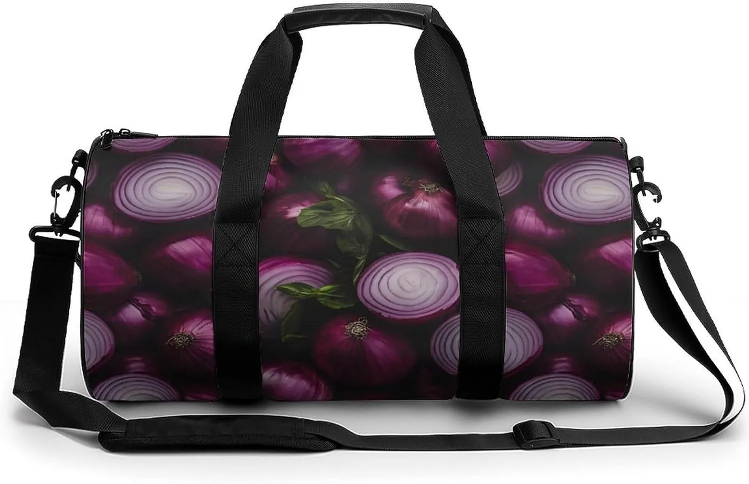 Red Onions Purple Onions Unisex Gym Bag Travel Duffel Bags Overnight Sport Tote with Compartment for Weekender Vacation