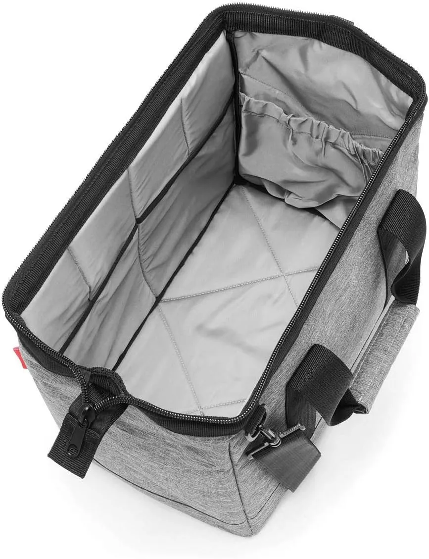 reisenthel Allrounder M Medium Weekender Bag, Versatile 6-Pocket Padded Duffel, Twist Silver