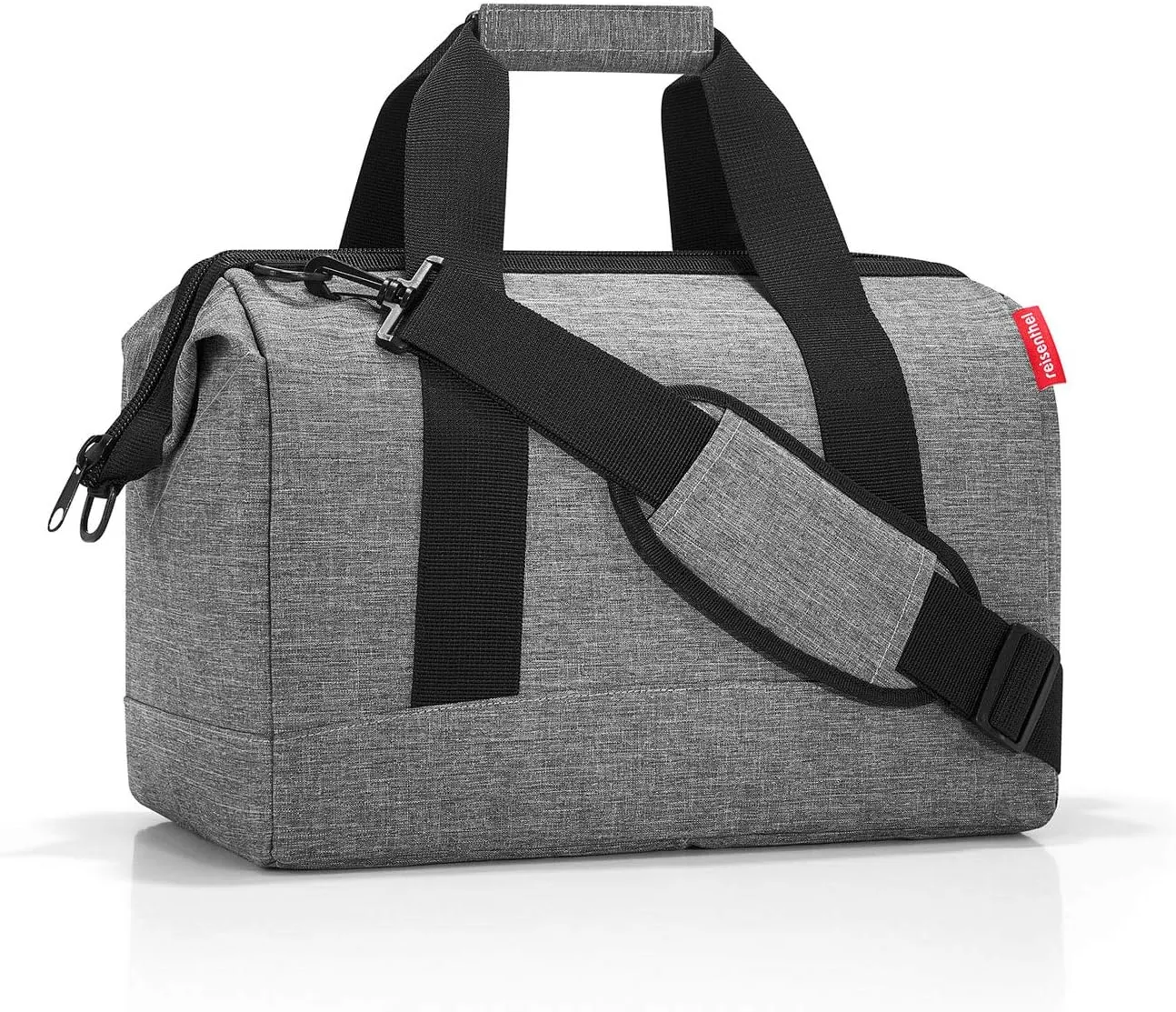 reisenthel Allrounder M Medium Weekender Bag, Versatile 6-Pocket Padded Duffel, Twist Silver