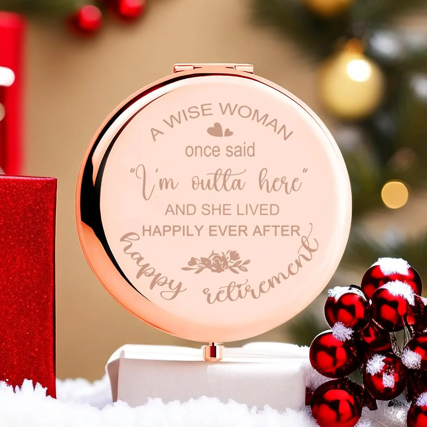 Retirement Gift for Woman, Retirement Gifts, Retirement Gifts for Women 2025 Coworker Leaving Gifts, Happy Retirement Gifts Comapact Mirror