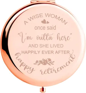 Retirement Gift for Woman, Retirement Gifts, Retirement Gifts for Women 2025 Coworker Leaving Gifts, Happy Retirement Gifts Comapact Mirror