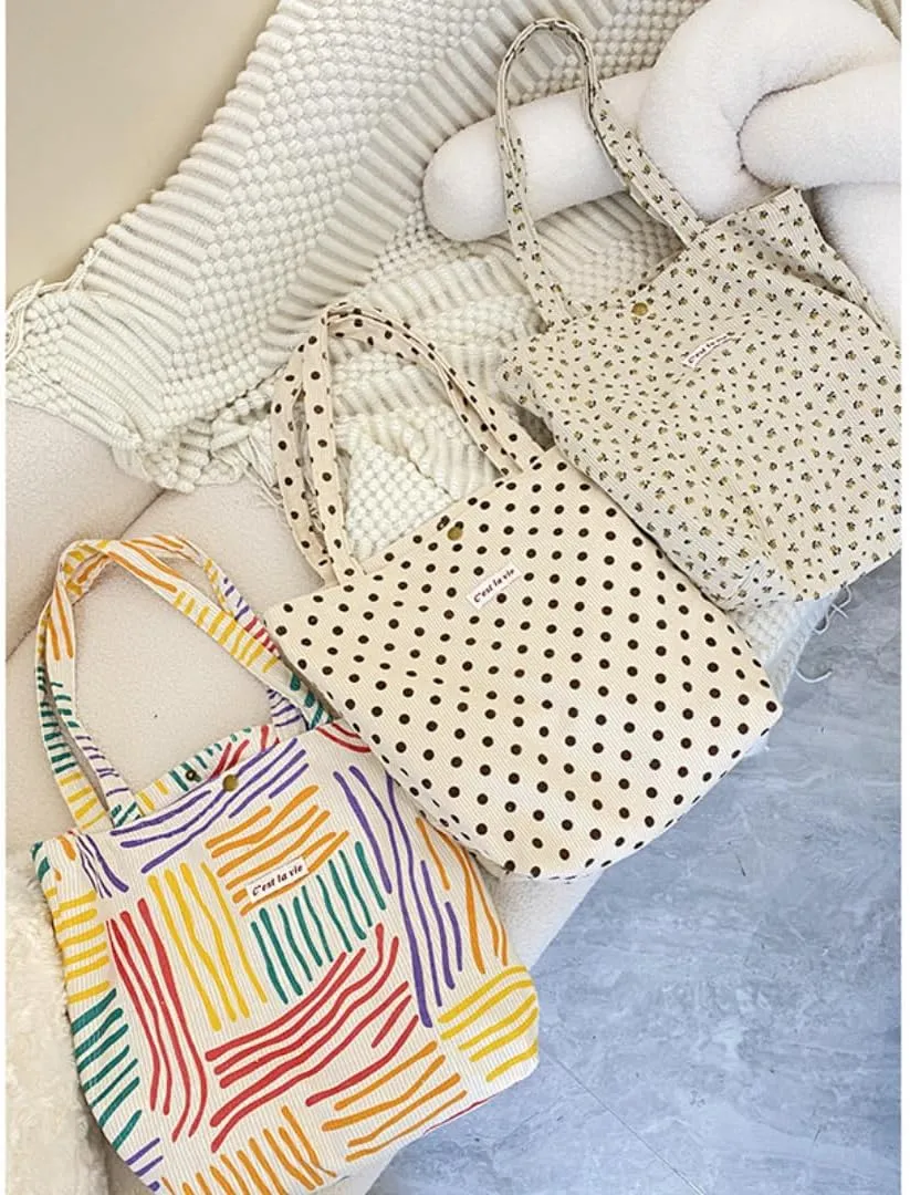 Retro Corduroy Large-Capacity Tote Bag Shoulder Bag Casual Large-Capacity Shopping Bag