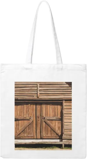 Reusable Heavy-Duty Canvas Tote Bag, Barn Door handbag 15.75x13.87 Inch, Large Eco-Friendly Shopping Tote for Travel, Gym, Gifts, Machine Washable