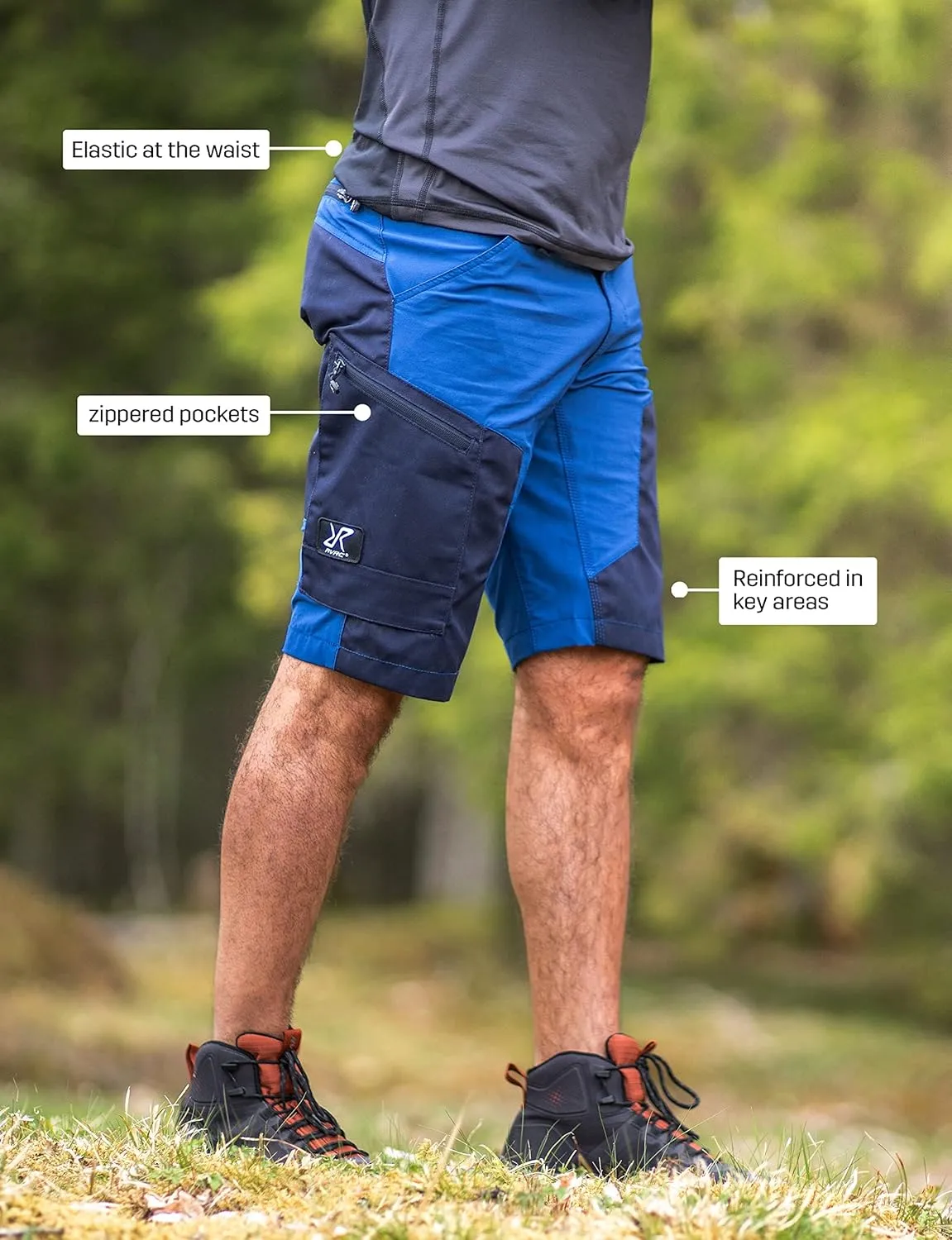 RevolutionRace Men's RVRC GP Shorts, Durable and Water Repellent Hiking Shorts for All Outdoor Activities