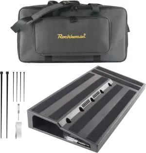 Rockhouse Guitar Pedal Board Case with Carrying Bag, Pedalboard 22'' x 11'' ABS Electric Guitar Effect Board with Power Supply Compartment, Gig Bag, Pick Slot, Cable Ties, Mounting Tape